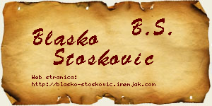 Blaško Stošković vizit kartica